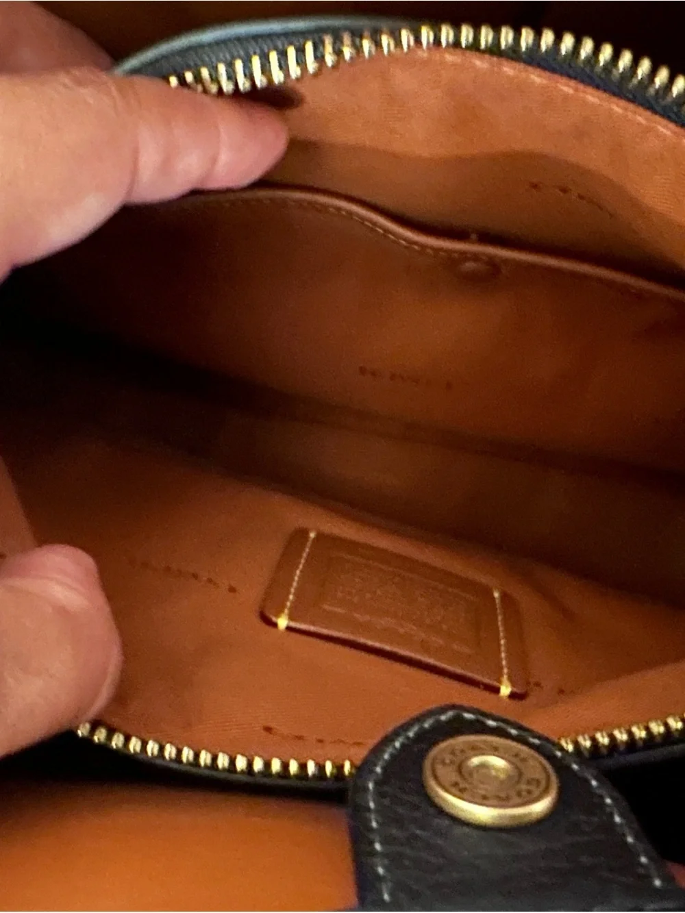 Coach Black Pebbled Leather Shoulder Bag with Gold 'C' Accent